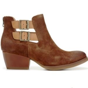 KORKS Tan Open Strap Booties NEW 'Gabbriela' Ankle Boots